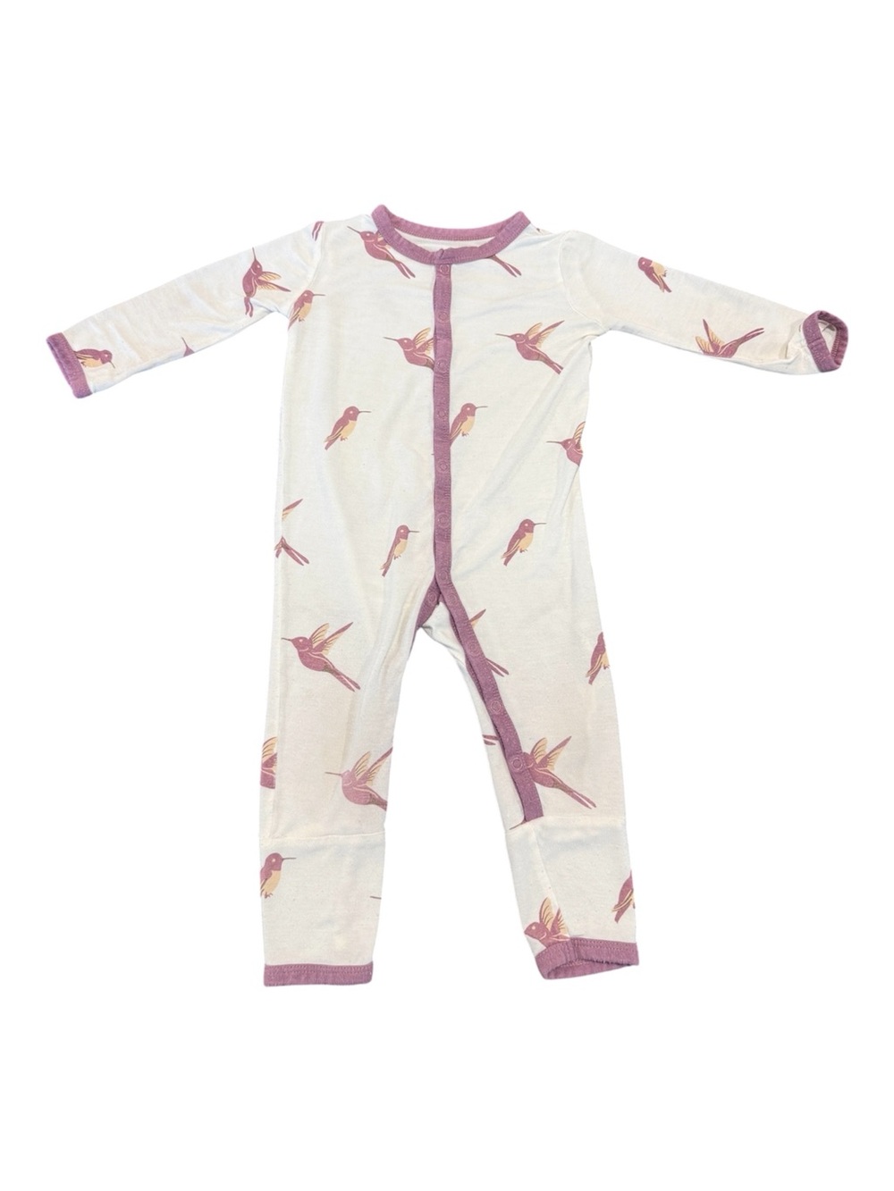 Kyte BABY One-Piece Romper with Pink Hummingbirds